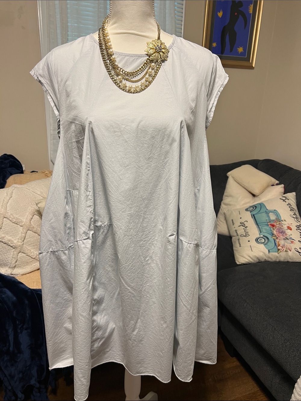 Wendy trendy baby blue mini dress whit pockets